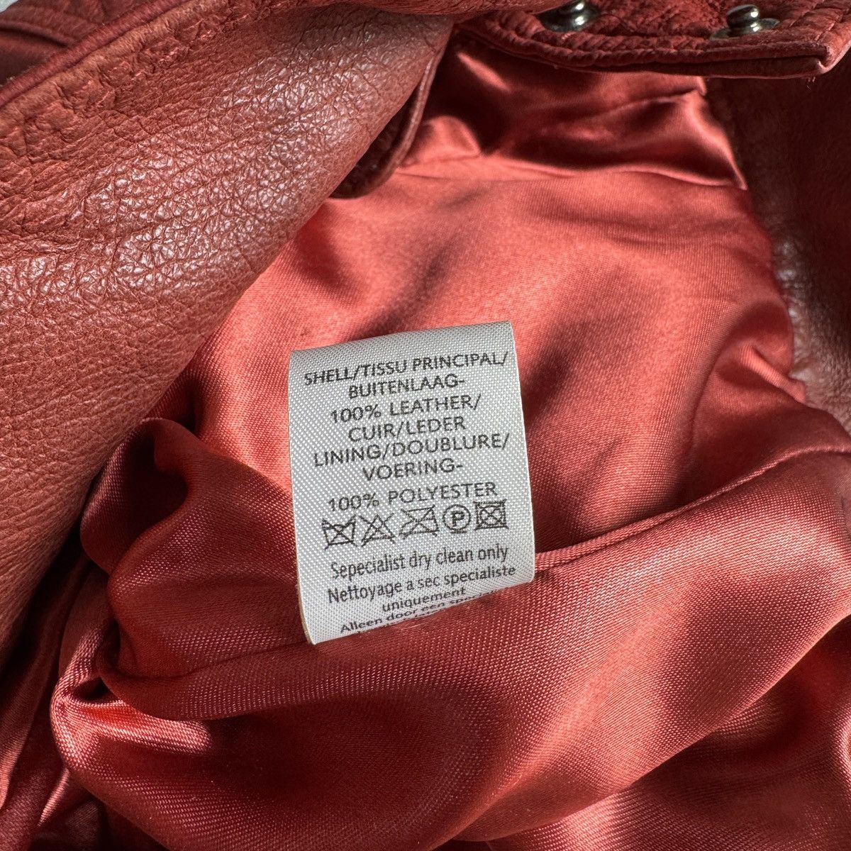 Hysteric Glamour Vintage Strap Details Y2K Red Leather Cropped Jacket Size M / US 6-8 / IT 42-44 - 14 Thumbnail