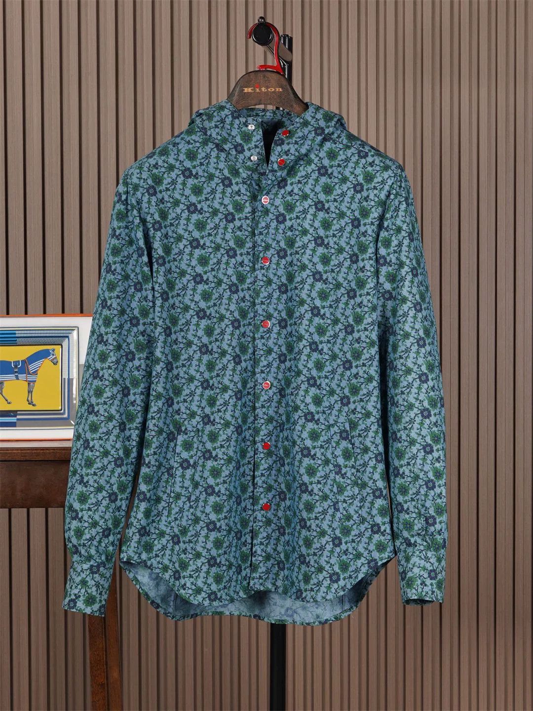 Kiton Kiton Cotton Hoodie with Enamel Buttons Size US M / EU 48-50 / 2 - 1 Thumbnail