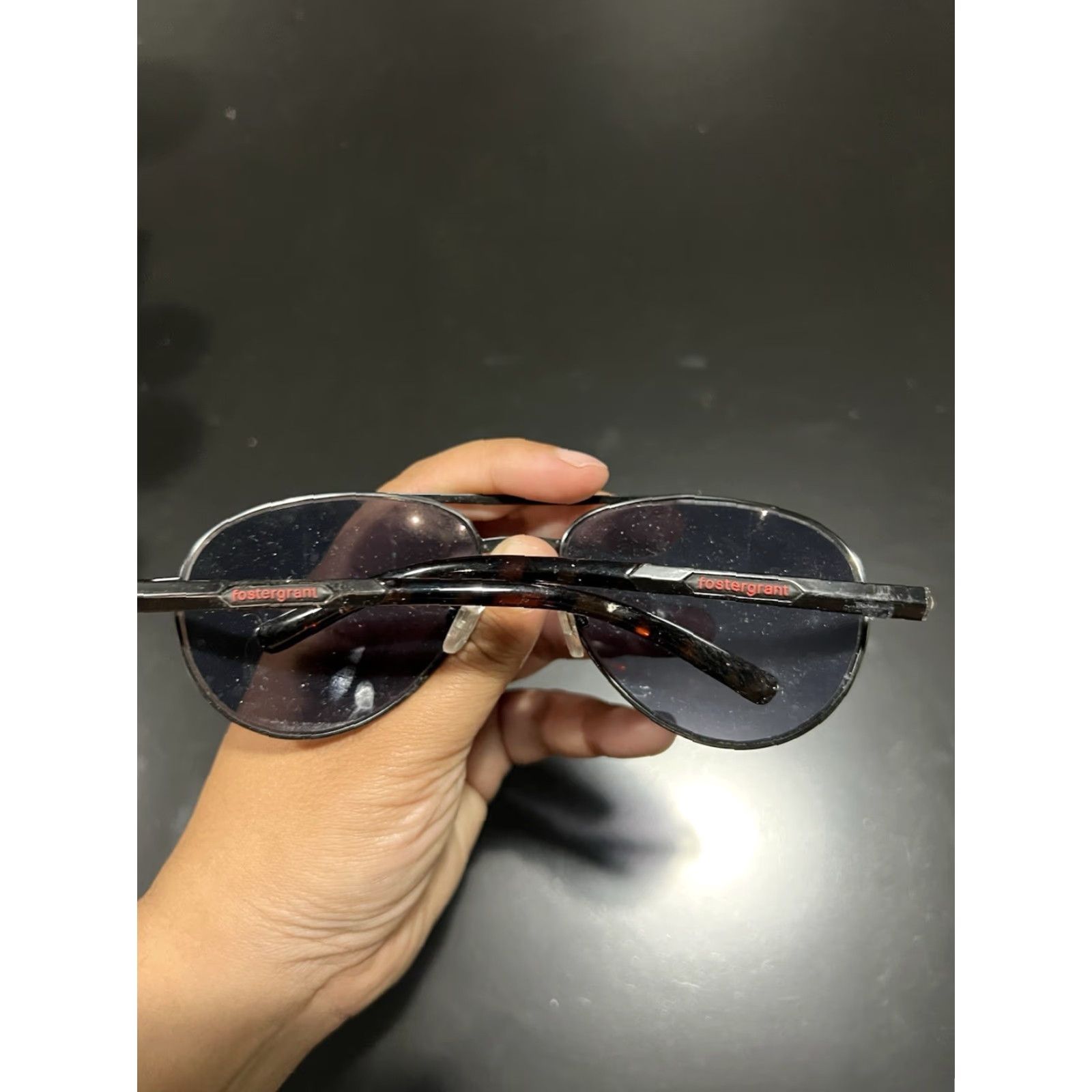 Foster Grant VINTAGE Foster Grant Adventurer 1 Sunglasses Men Aviator Black Brown Lens Size ONE SIZE - 2 Thumbnail