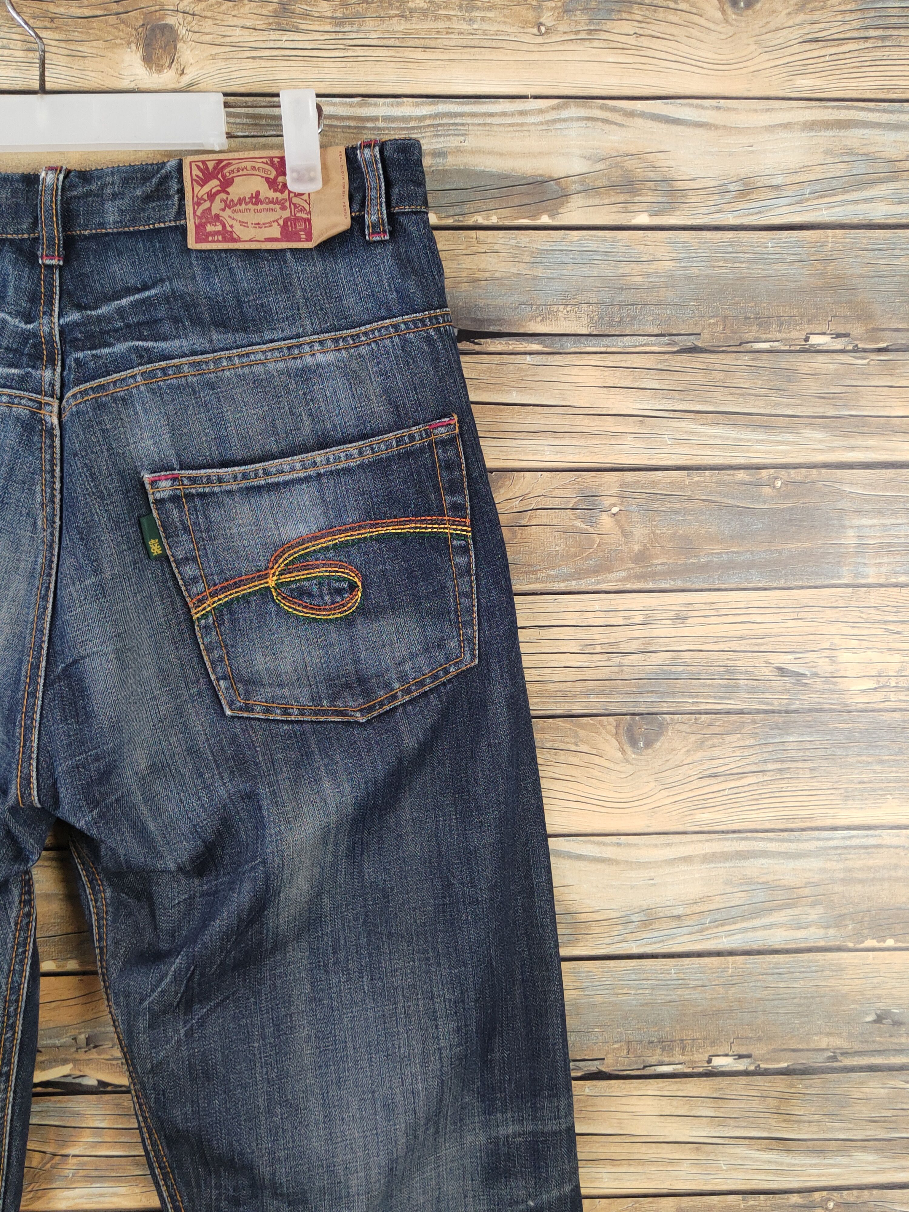 Japanese Brand Xanthous Dark Blue Distressed Ripped Jeans #W1835 Size US 32 / EU 48 - 11 Thumbnail