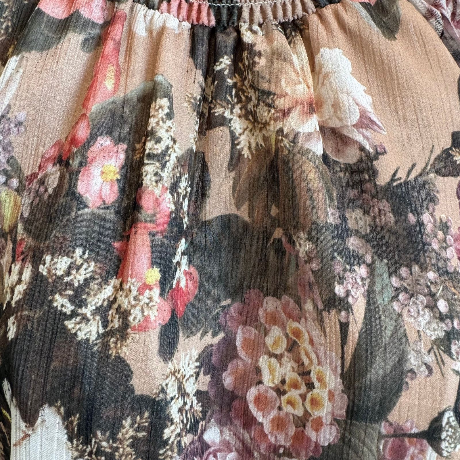 Amanda Uprichard Amanda Uprichard Bentley Pink Floral Sheer Mock Neck Top Size L / US 10 / IT 46 - 5 Thumbnail