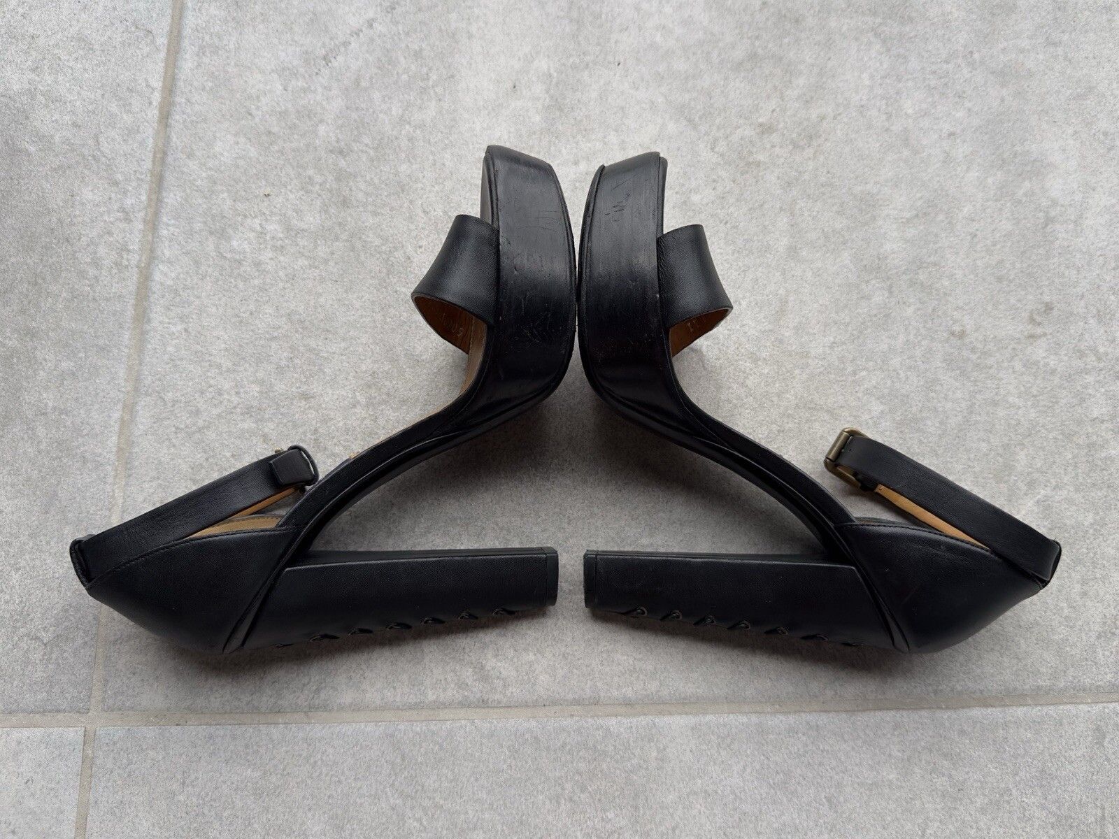 Ralph Lauren Purple Label Ralph Lauren Purple Label Womens High Heels Leather Sandals Size US 7 / IT 37 - 9 Thumbnail