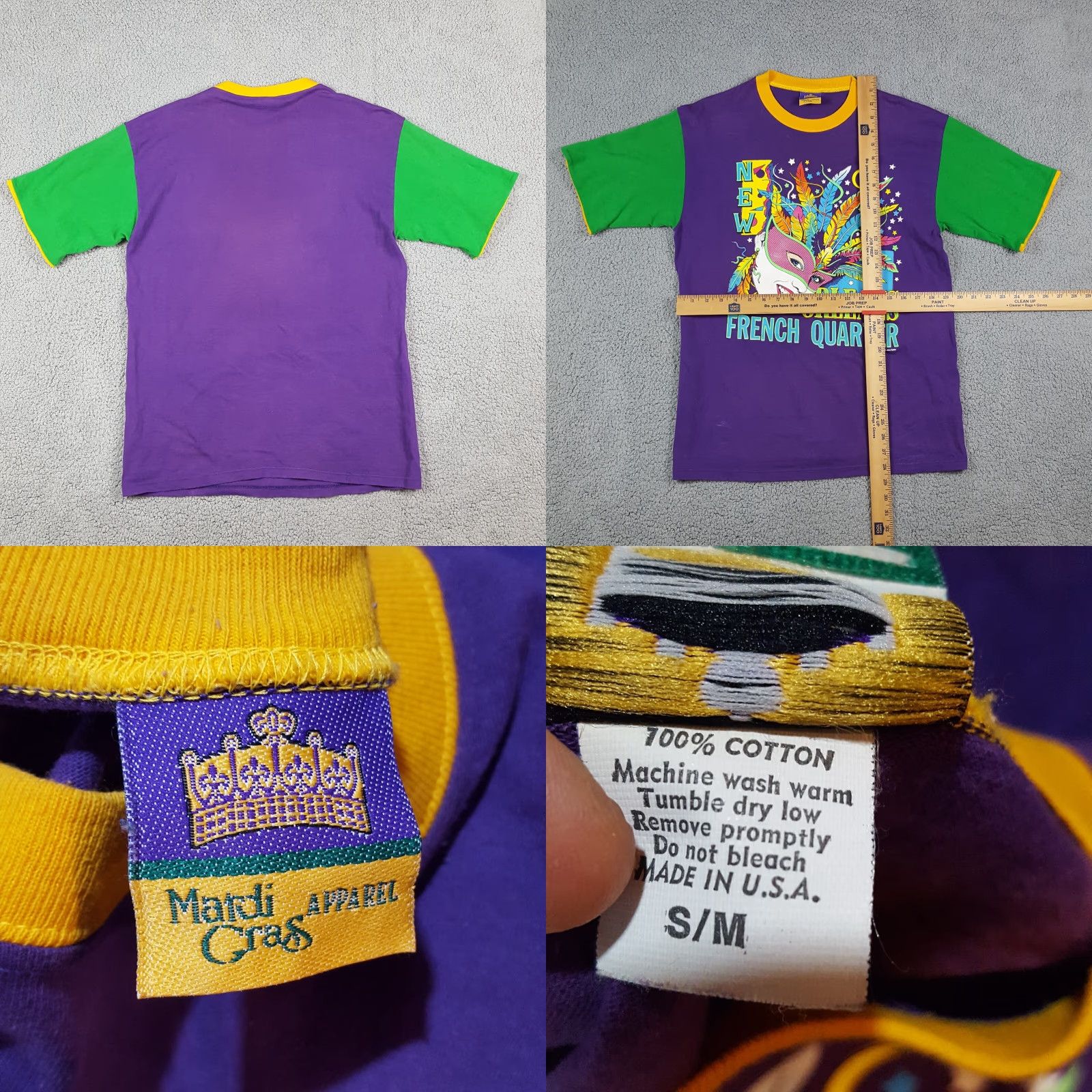 Vintage VINTAGE 90s Marti Gras New Orleans T-Shirt Men Small Purple Festival USA Cotton Embroidered Logo Retro Y2K Size US S / EU 44-46 / 1 - 8 Thumbnail