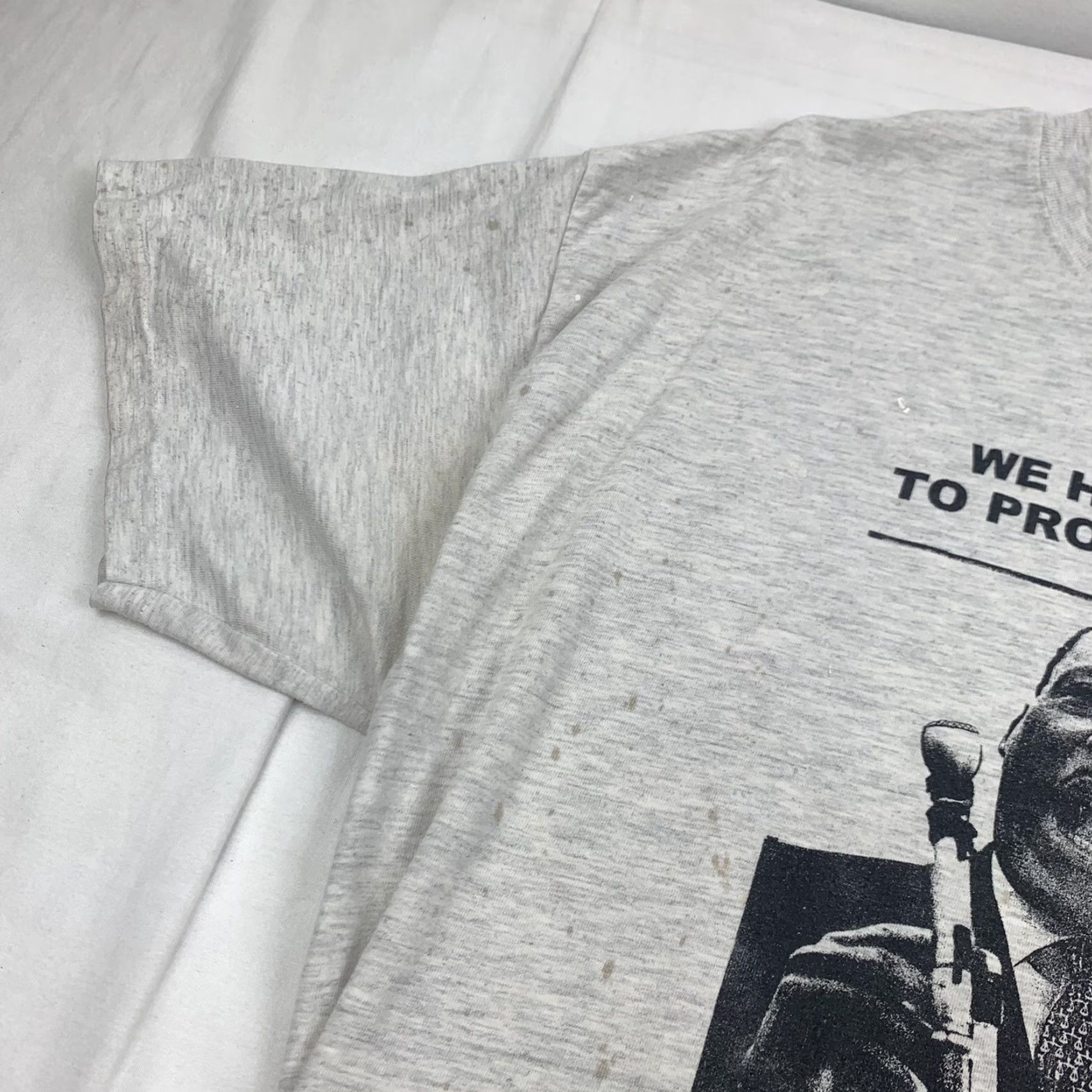 Hanes VINTAGE Martin Luther King Jr T Shirt Adult Large Gray Y2K Thrashed Distressed Size US L / EU 52-54 / 3 - 3 Thumbnail