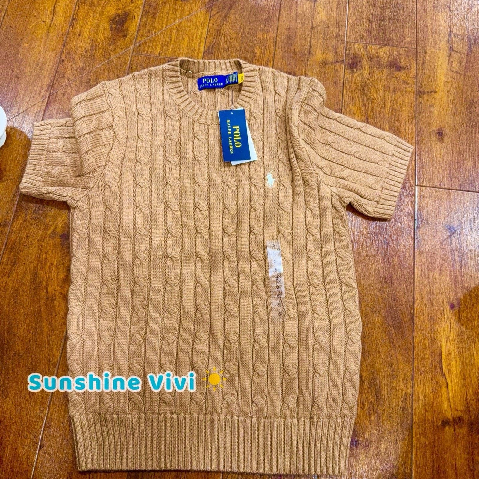 Polo Ralph Lauren NWT Polo Ralph Lauren Woman Cotton ShortSleeve Sweater Camel Size S / US 4 / IT 40 - 1 Thumbnail