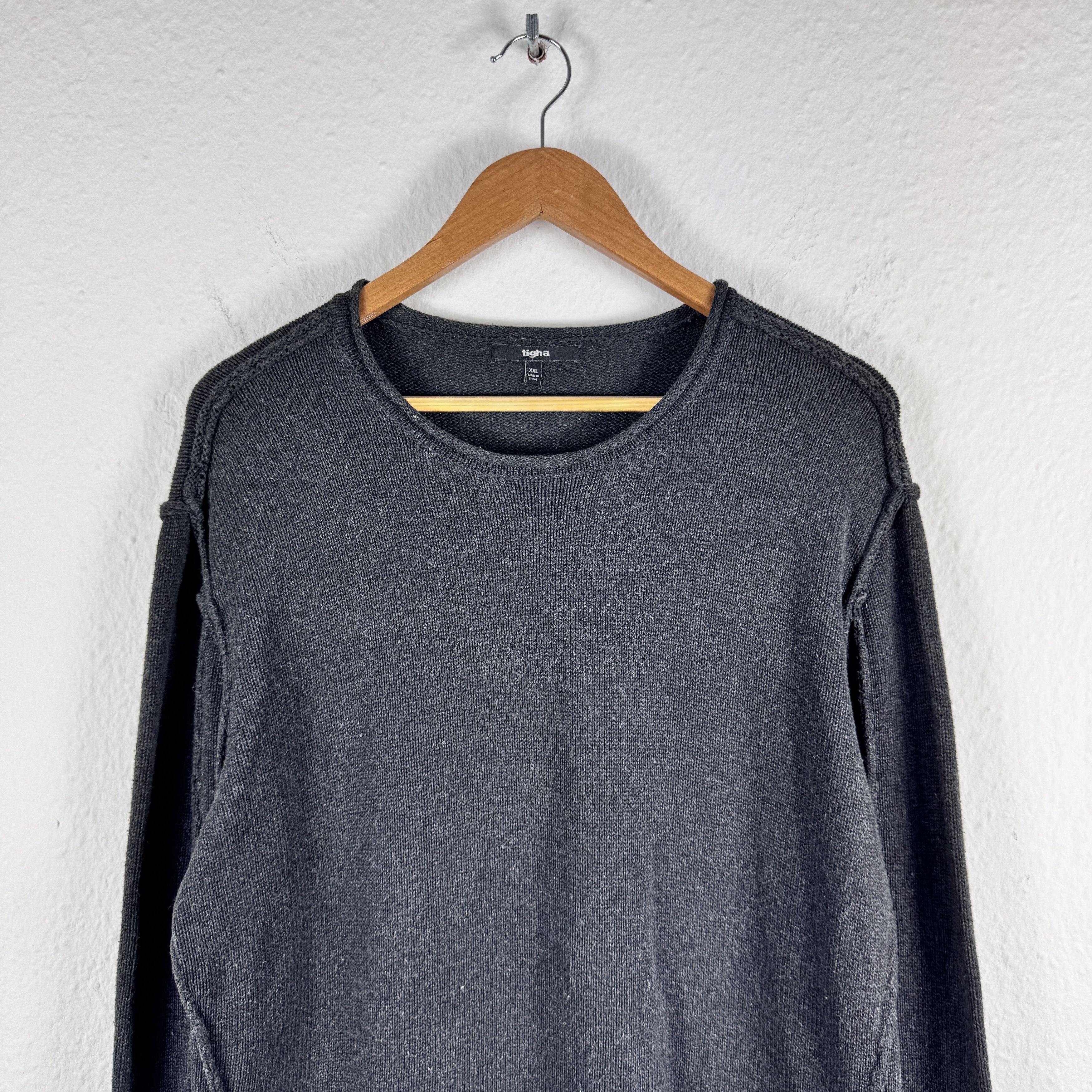 Designer × tigha Men`s TIGHA WOOL BLEND GRAY AVANT GARDE SWEATEr SIZE XXL Size US XXL / EU 58 / 5 - 3 Thumbnail