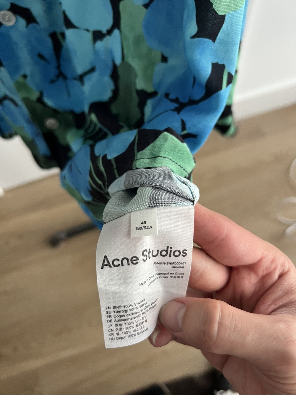 Acne Studios Oversized Blue Floral Shirt Size US M / EU 48-50 / 2 - 4 Thumbnail