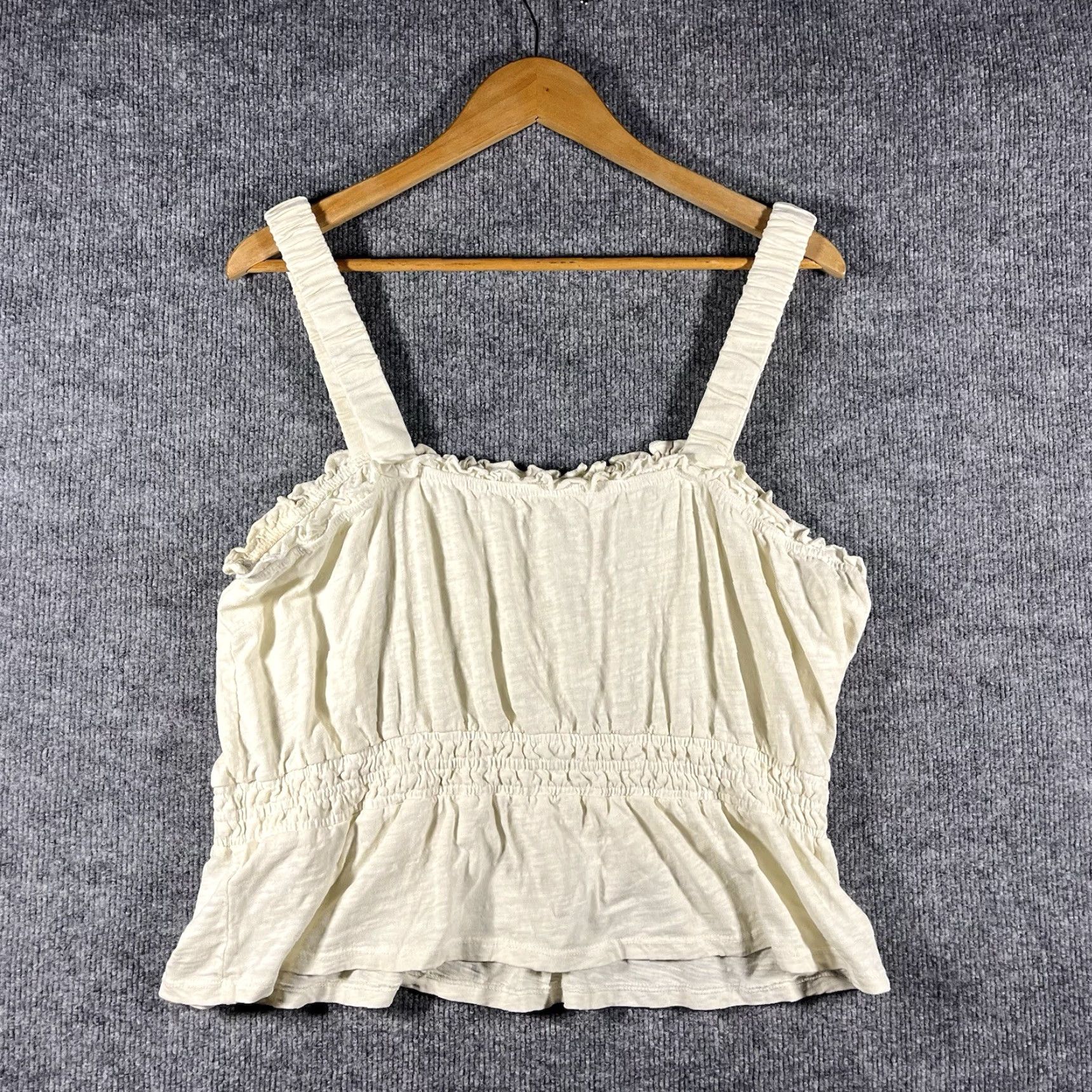 Marine Layer MARINE LAYER Square Neck Smocked Tank Top Women's XL White Basic Size XL / US 12-14 / IT 48-50 - 7 Thumbnail