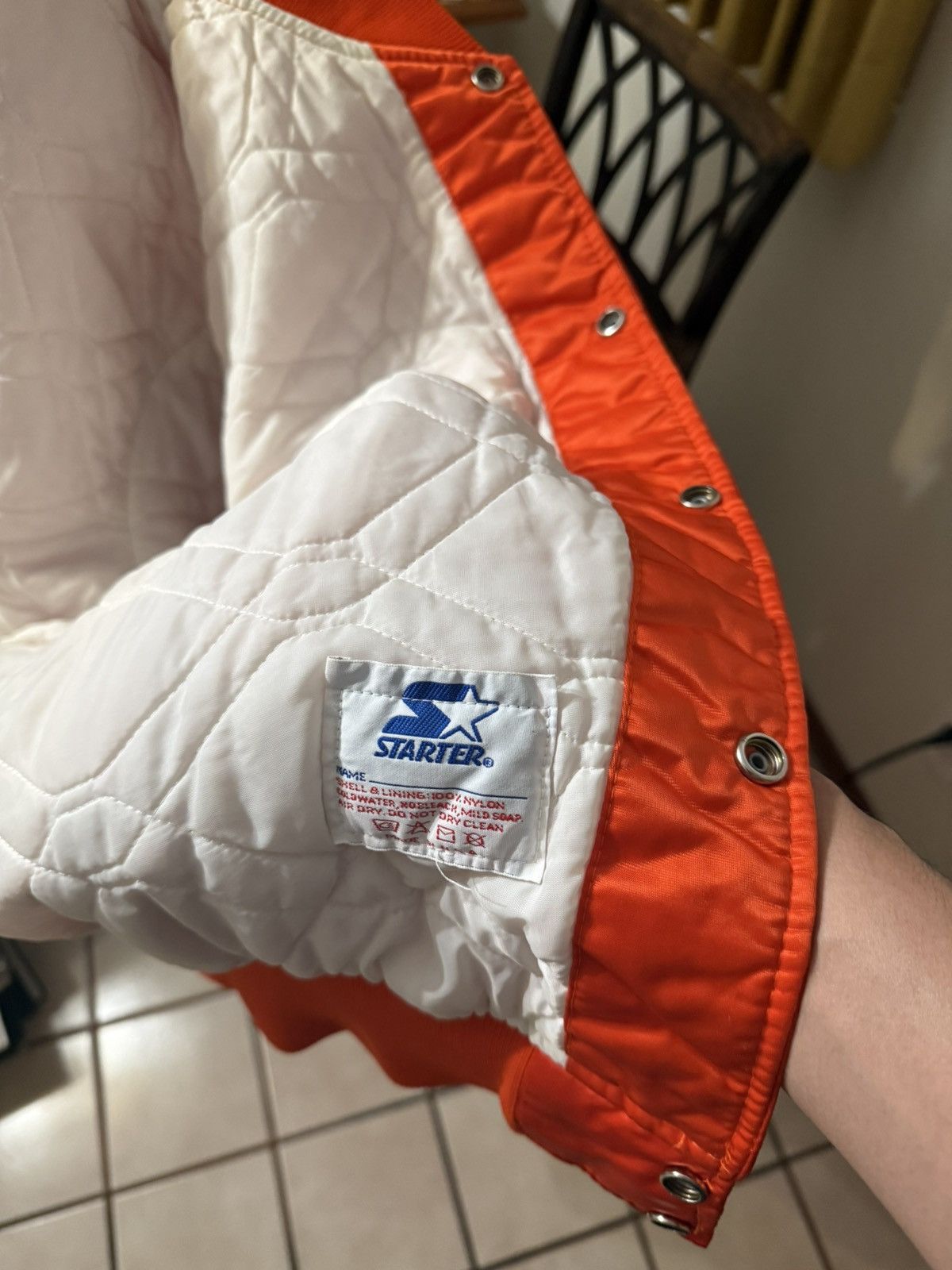 Starter Vintage Denver Broncos Orange Starter Satin Bomber Jacket XL Size US L / EU 52-54 / 3 - 8 Thumbnail