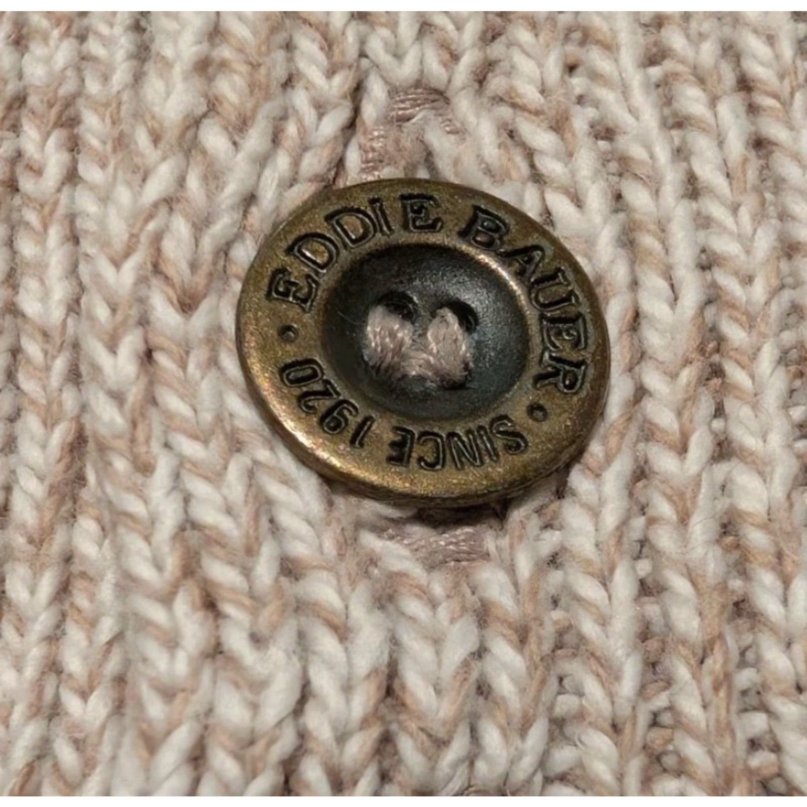 Eddie Bauer VINTAGE Eddie Bauer Chunky Knit Henley Sweater Men's L Beige 90s Fisherman Outdoor Cottagecore Size US L / EU 52-54 / 3 - 7 Thumbnail