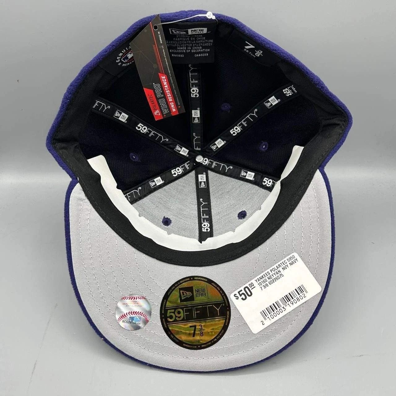 New Era New York Yankees Hat Men 7 3/8 Blue Gray Fitted Cap New Size ONE SIZE - 2 Thumbnail