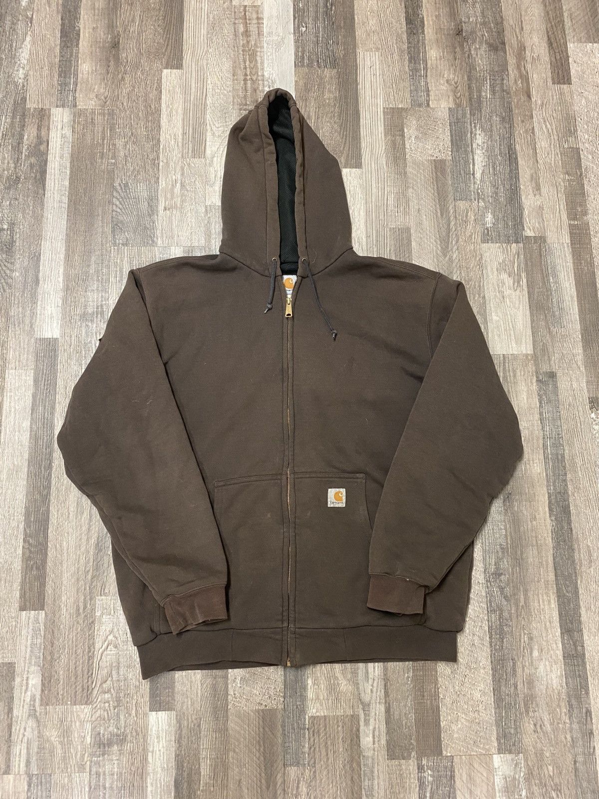 Carhartt Vintage Carhartt Brown Zip Up Lined Hoodie Jacket Grail Y2K Size US L / EU 52-54 / 3 - 1 Thumbnail