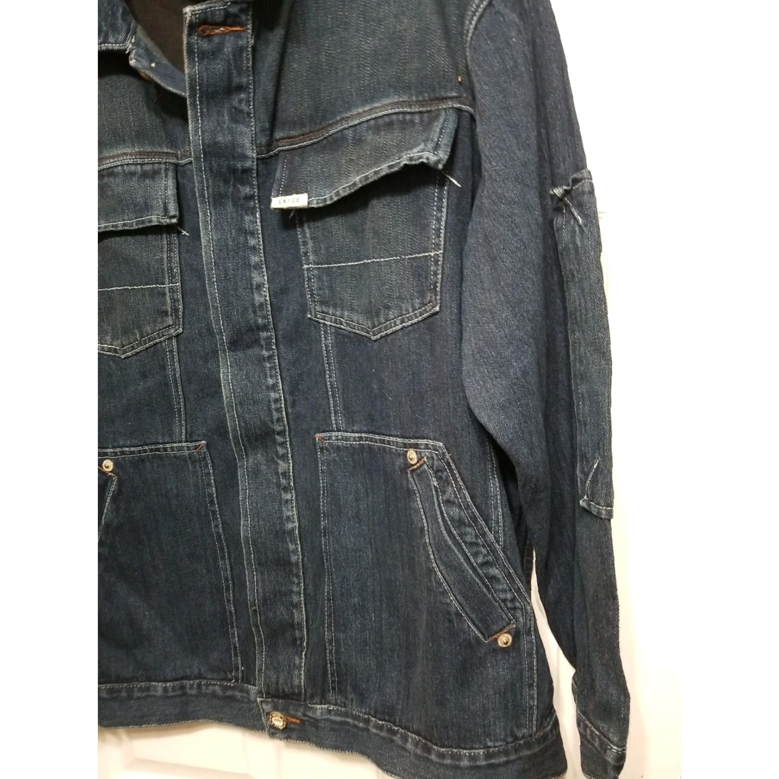 Enyce VINTAGE Enyce Denim UTILITY Jean Jacket XL Men Blue Denim Jacket Jeans Casual Button-Down Collar - Size US 36 / EU 52 - 4 Thumbnail