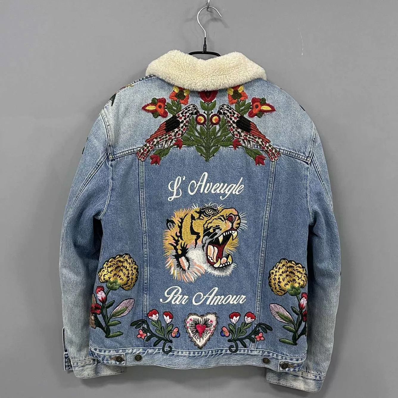 Gucci GUCCI Shearling Embroidered Denim Jacket 46 Size US S / EU 44-46 / 1 - 3 Thumbnail