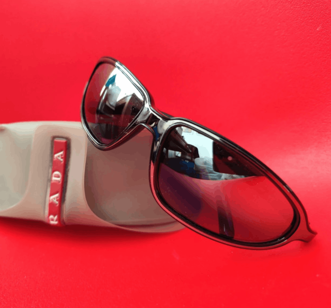Prada × Vintage PRADA Sunglasses Rimless Sport Metal Frame Shield Wrap Size ONE SIZE - 2 Thumbnail