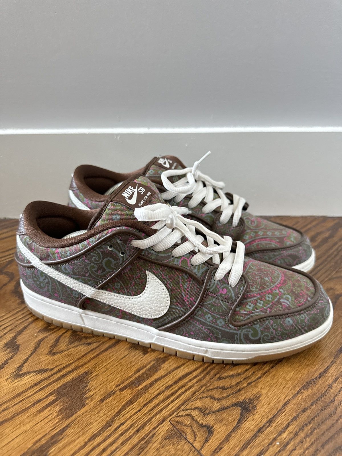 image of Nike Dunk Sb Paisley Sz.12 Shoes in Brown, Men's