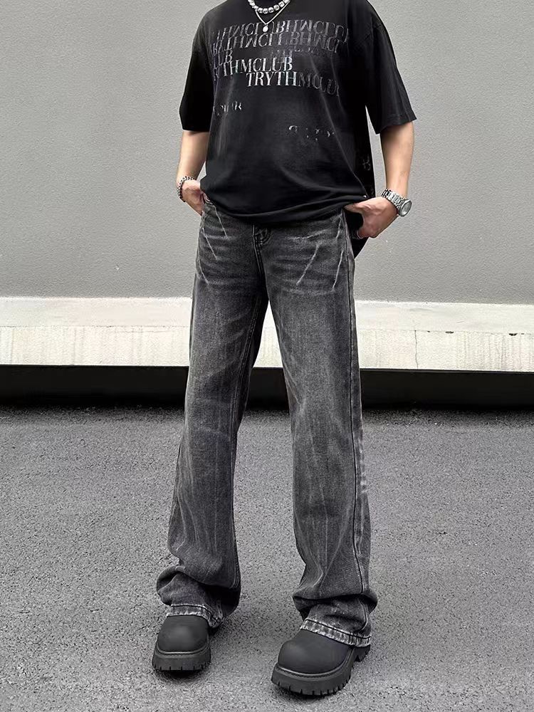 Japanese Brand × Jean Vintage street striped washed and distressed jeans Size US 34 / EU 50 - 1 Thumbnail