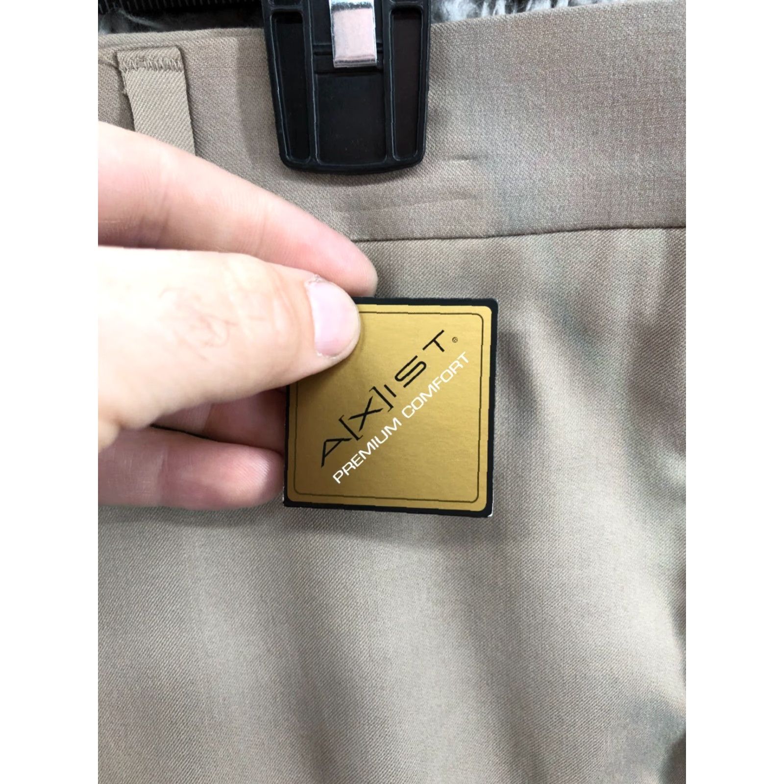 Vintage Axist Slack Dress Pants 34x30 Beige Hook & Eye Flat Front Classic Slacks Men Size 34 Regular New Beige Axist Pants Size US 34 / EU 50 - 7 Thumbnail