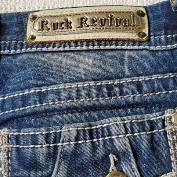 Rock Revival Rock Revival Bootcut Decorative Pockets Blue Sz. 28 Jeans Size 28" / US 6 / IT 42 - 4 Thumbnail