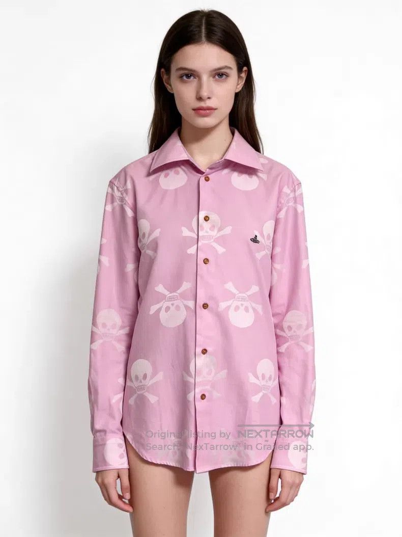 Vivienne Westwood Vivienne Westwood Pink Badge Long Sleeve Shirt Size L / US 10 / IT 46 - 1 Thumbnail