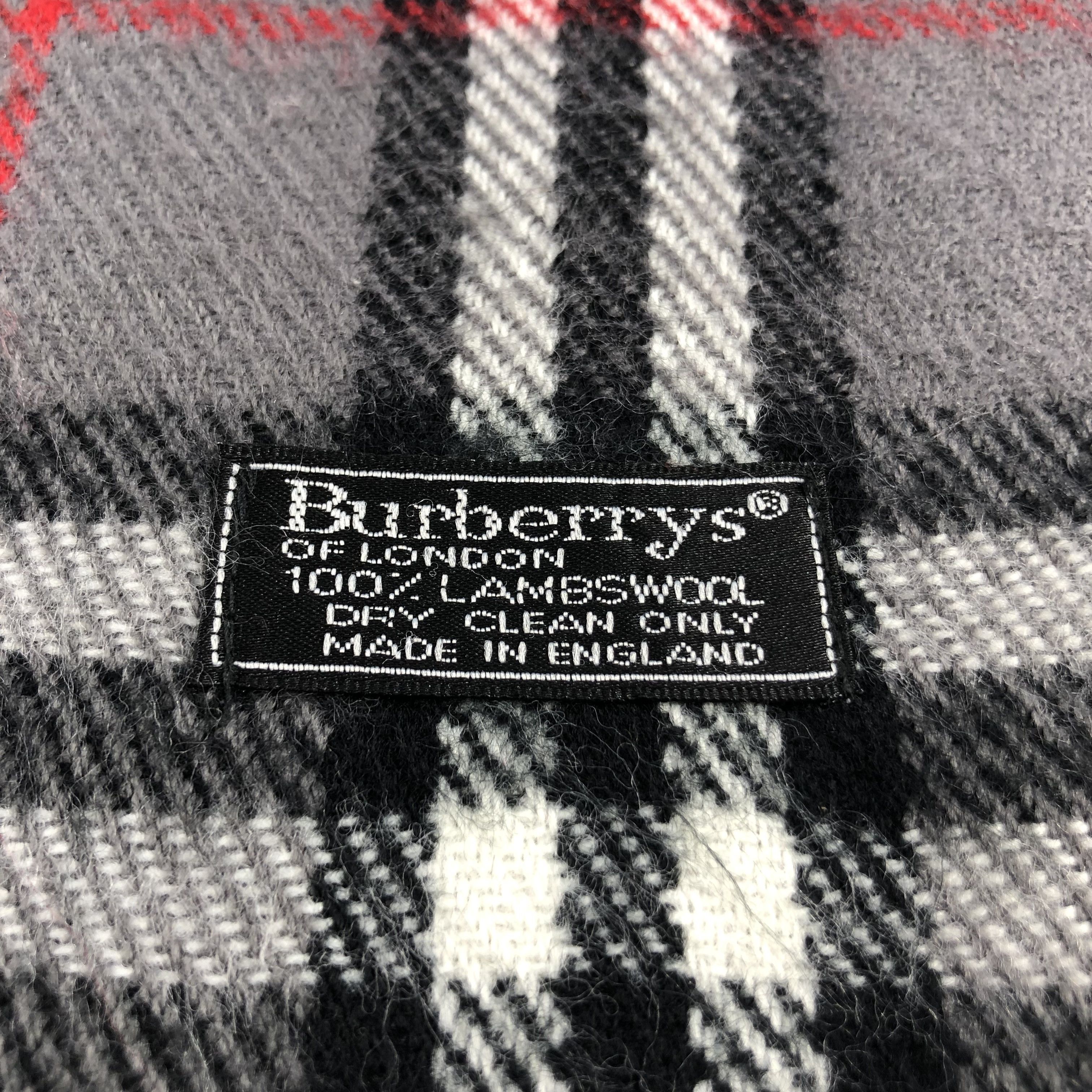 Burberry Burberrys Nova Check Grey Wool Scarf Muffler V1021 Size ONE SIZE - 4 Thumbnail