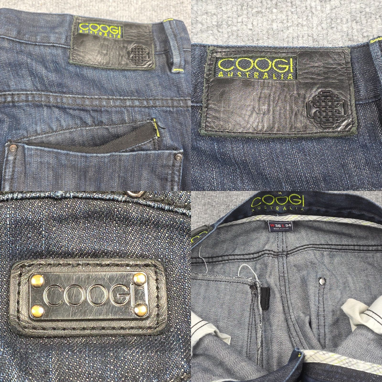 Coogi VINTAGE COOGI Jeans Baggy Wide Leg Men's 36 x 34 Dark Wash Y2K Hip Hop Leather Cotton Denim Logo Embroidered Pockets Mens Size US 36 / EU 52 - 8 Thumbnail