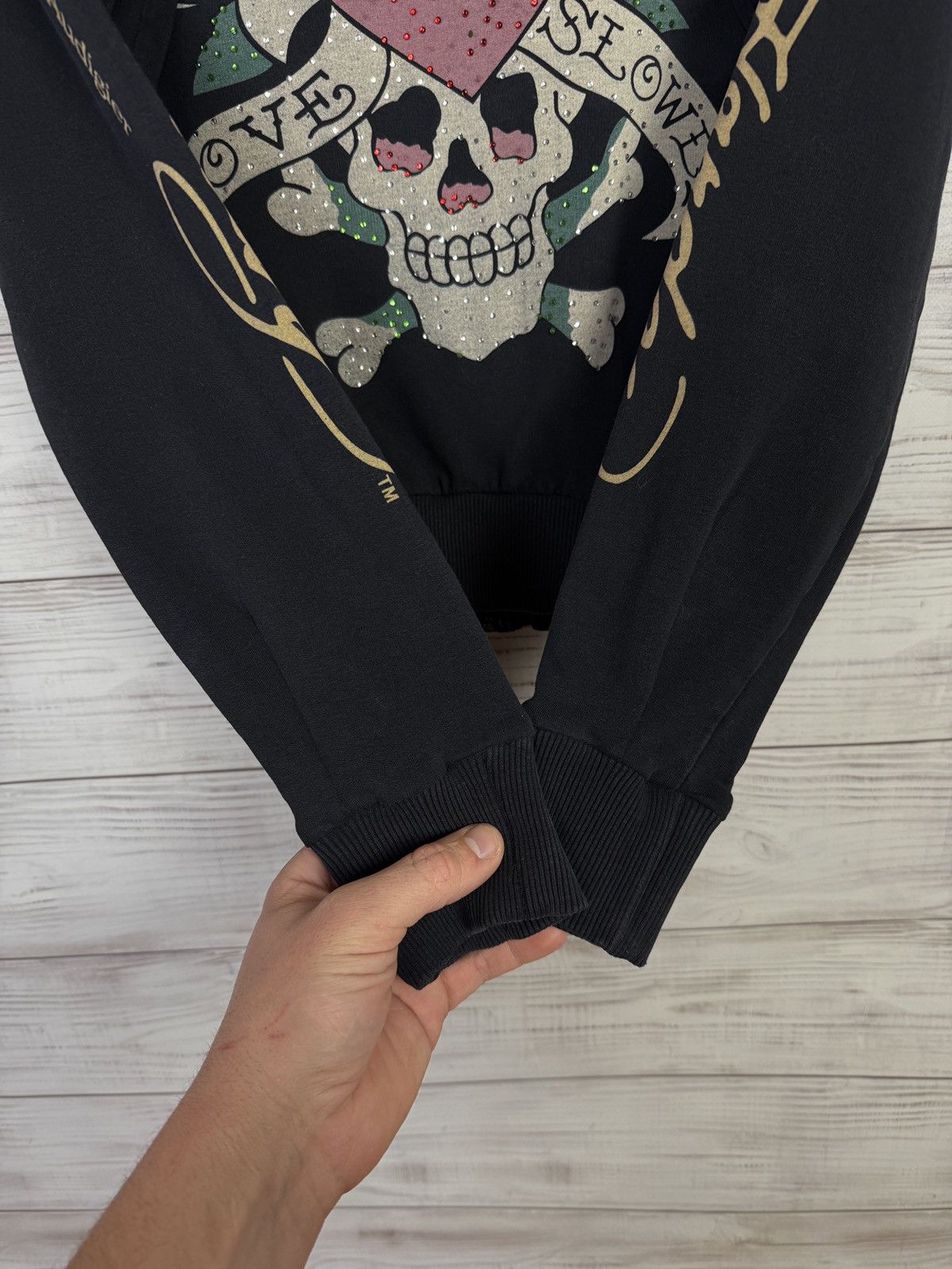 Christian Audigier RARE Vintage Ed Hardy Zip Hoodie Skelleton Skulls Audigier Size M / US 6-8 / IT 42-44 - 15 Thumbnail