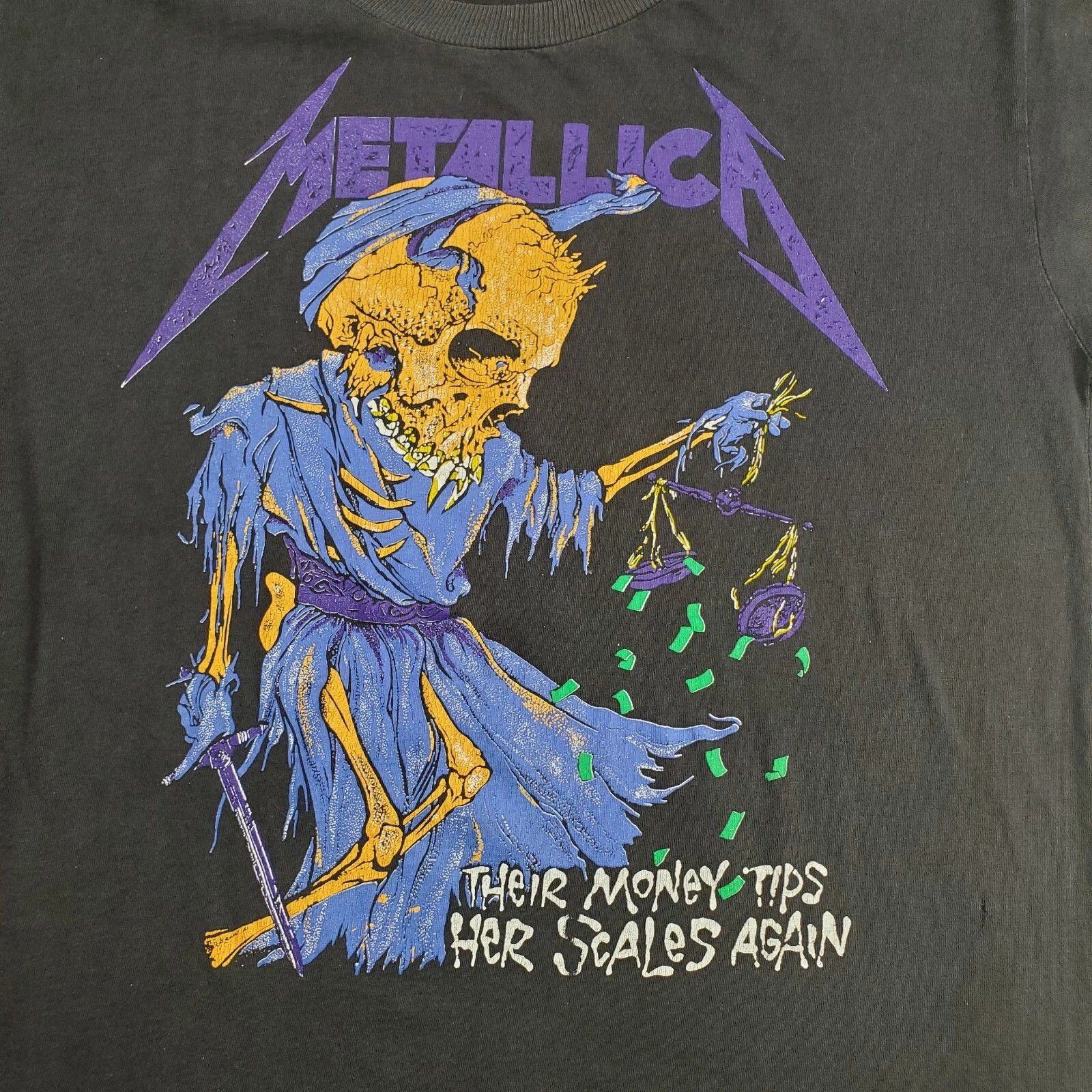 Vintage Metallica vintage shirt Pushead 90s money tips her scales M Size US M / EU 48-50 / 2 - 2 Thumbnail