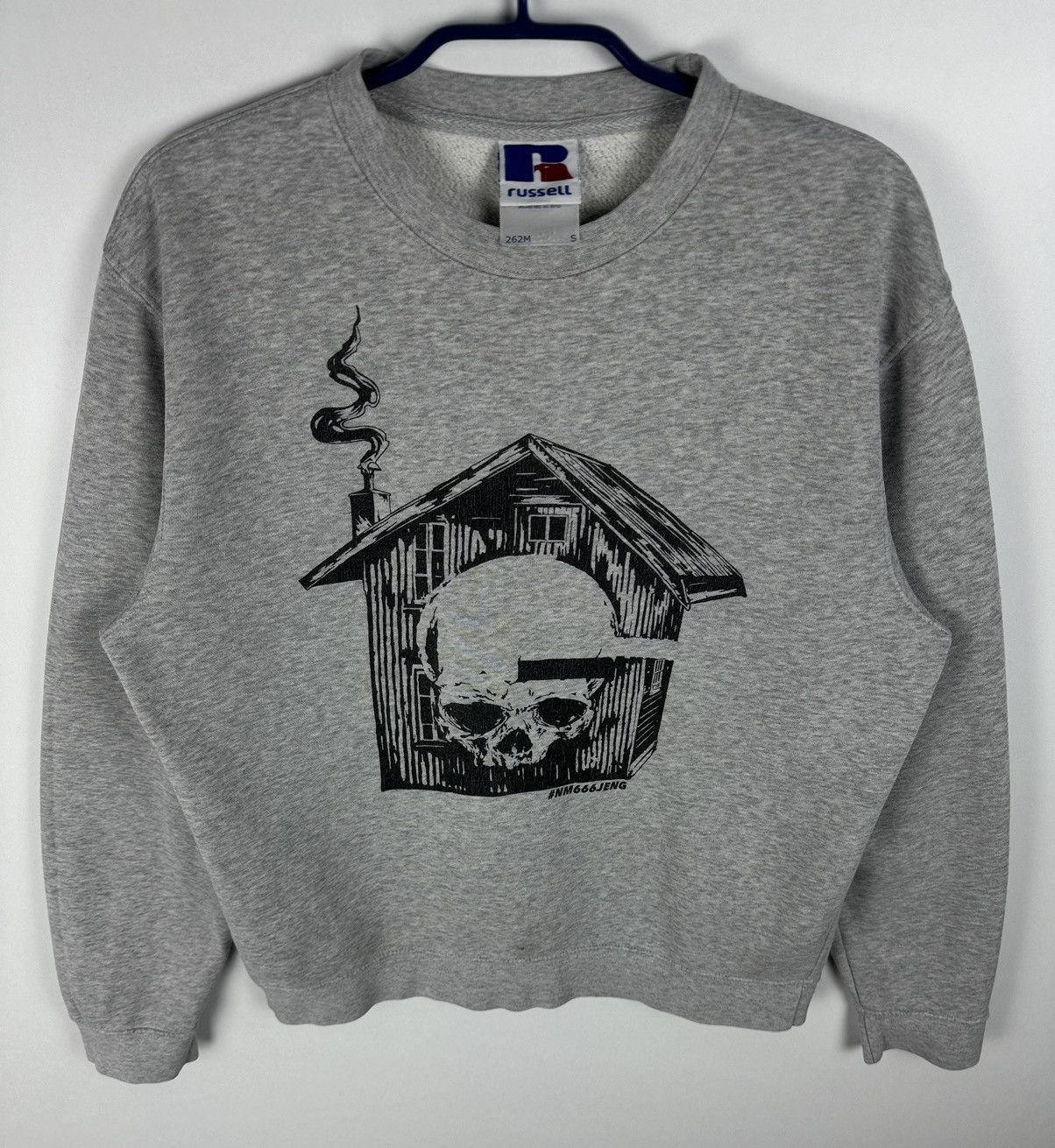 Russell Athletic Russell Skull House L/S Cotton Grey Crewneck Sweatshirt Size US S / EU 44-46 / 1 - 3 Thumbnail
