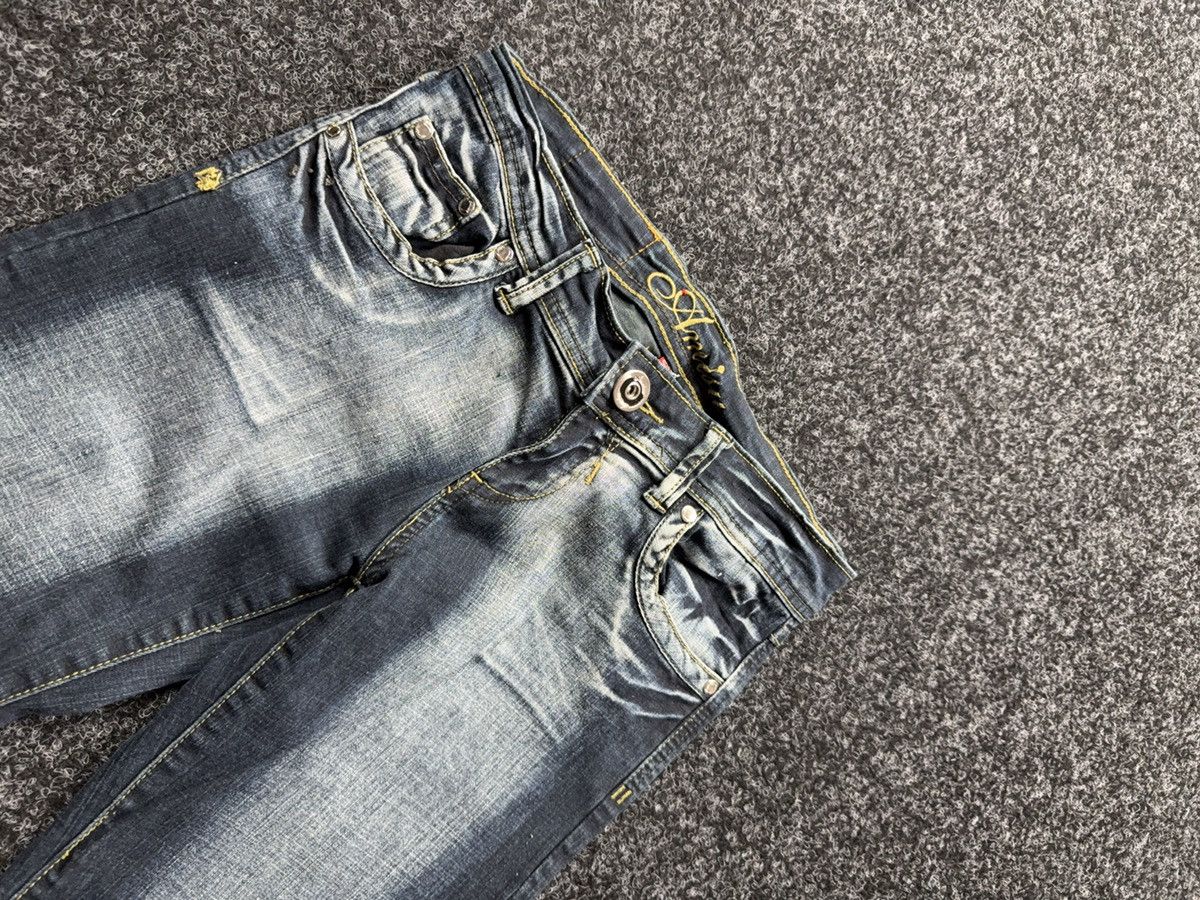 Hysteric Glamour Y2K Japanese LGB Punk Crown Embroidered Flared Denim Jeans Size 29" - 8 Thumbnail