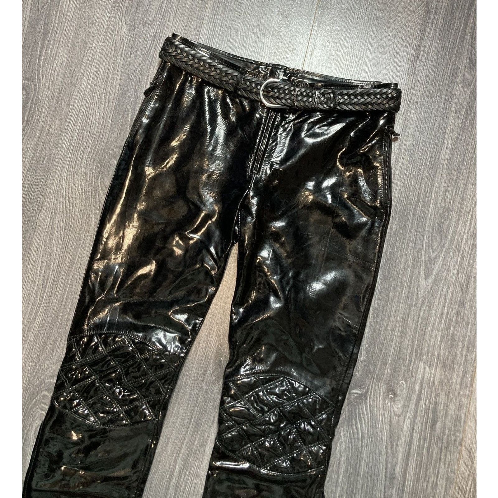 Alexander McQueen × Vintage RARE❗️Alexander McQueen latex biker zipper pants Size 28" / US 6 / IT 42 - 3 Thumbnail