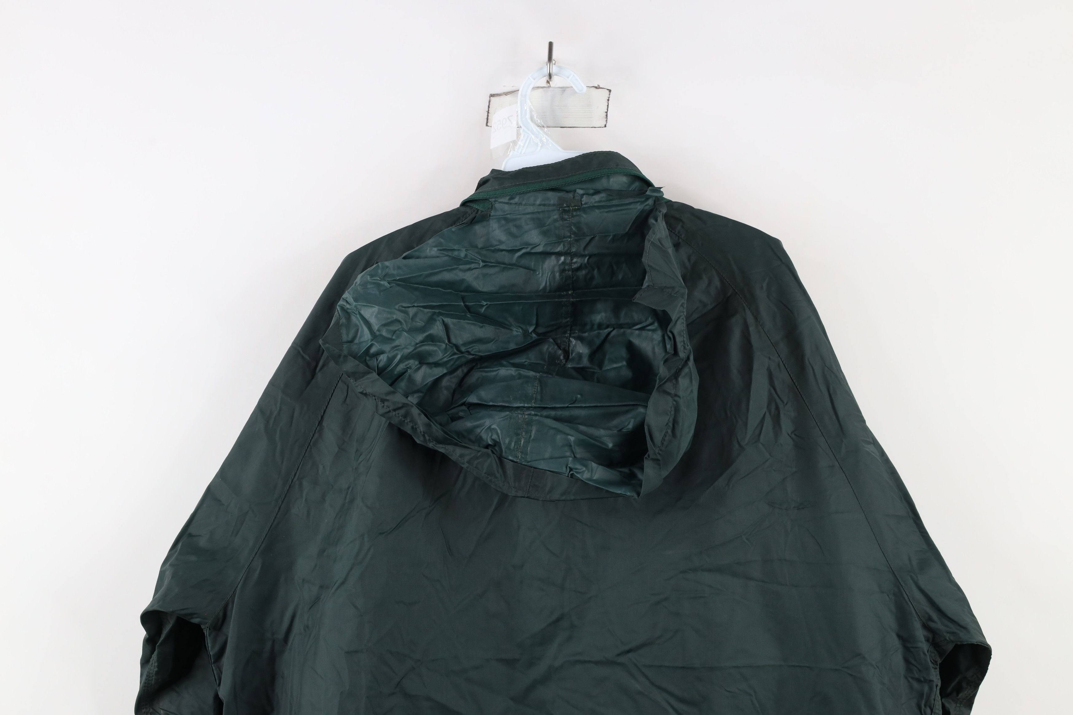 Vintage Vintage 90s Streetwear Hooded Rain Windbreaker Jacket Green Size US XL / EU 56 / 4 - 12 Thumbnail