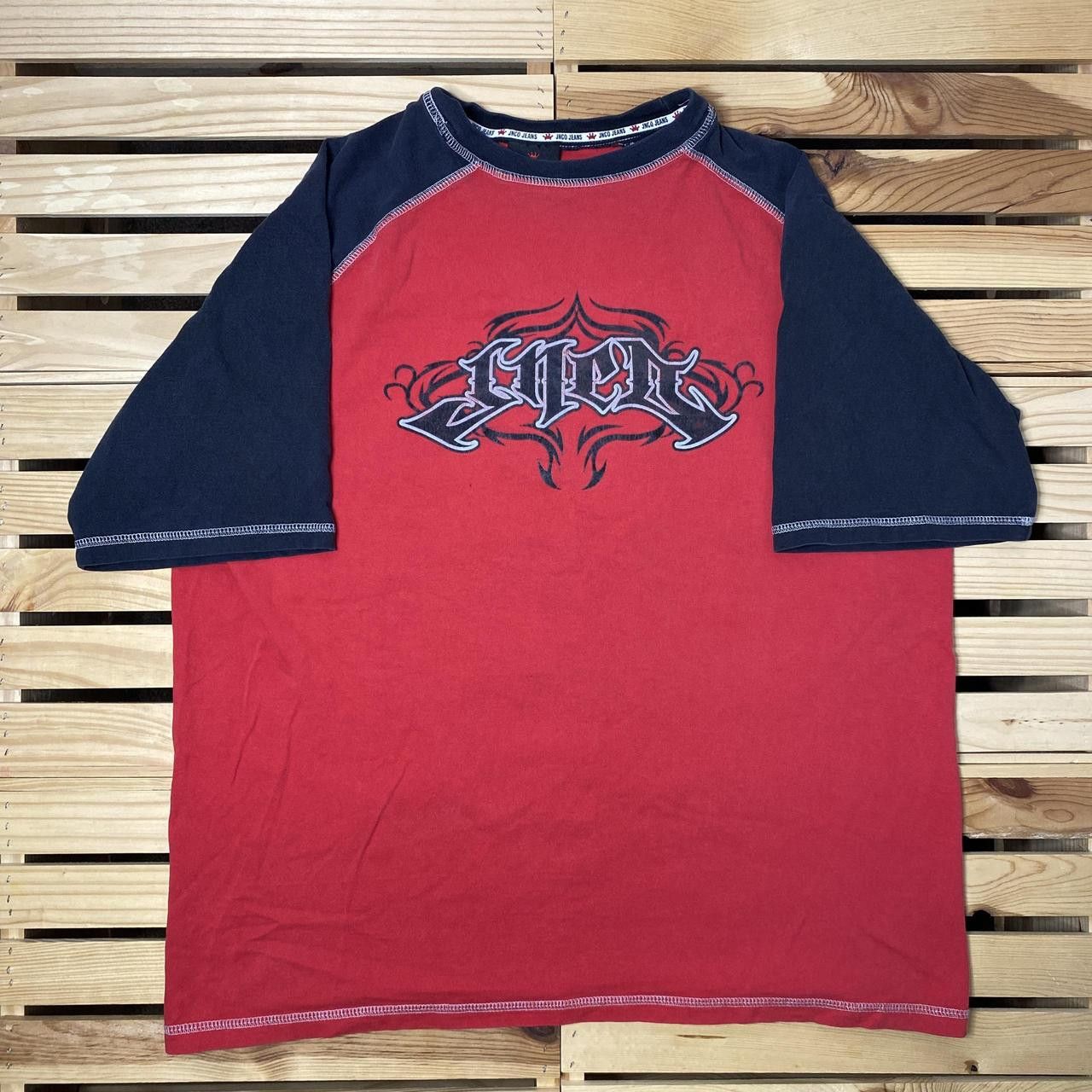 JNCO Vintage JNCO Red & Black Skate Tee Size 2XL Size US XXL / EU 58 / 5 - 1 Thumbnail
