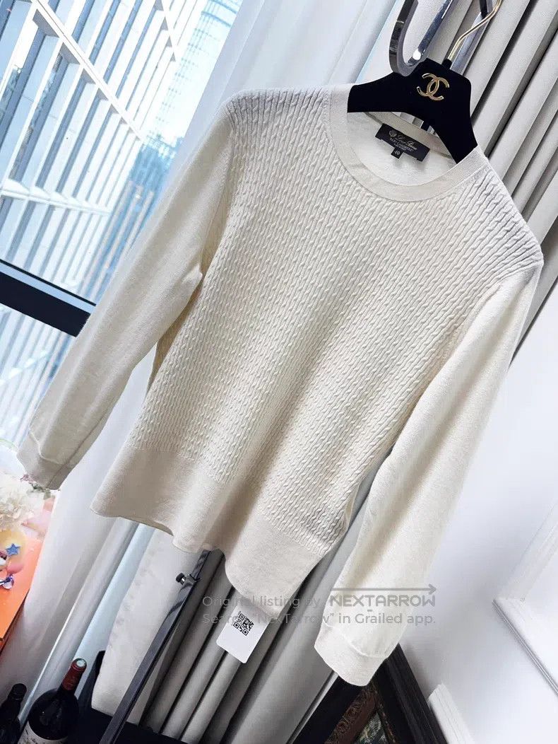 Loro Piana Loro Piana Beige White Baby Cashmere Crochet Turtleneck Un Size XS / US 0-2 / IT 36-38 - 1 Thumbnail