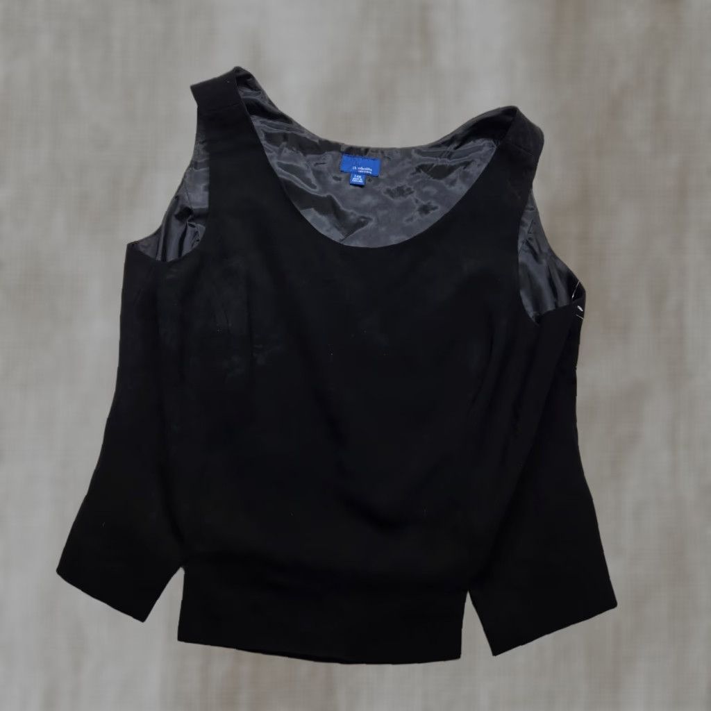 Vintage JH Collectibles Vest Women 24W Black Solid Sleeveless Casual Vintage No Size 4XL / US 24-26 - 1 Thumbnail