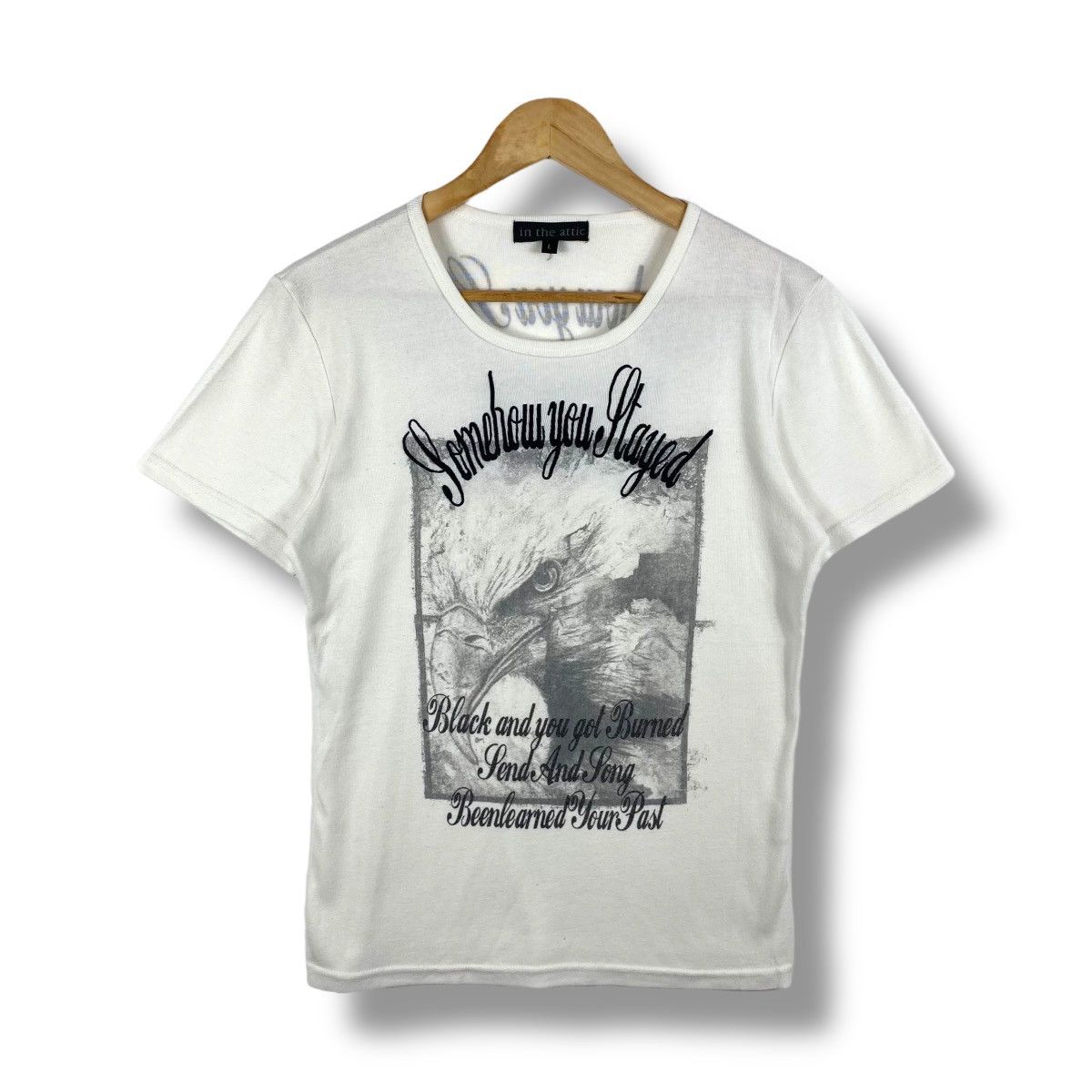 In The Attic × Japanese Brand IN THE ATTIC Somehow You Slayed Eagle Graphic Women Tops Tee Size L / US 10 / IT 46 - 1 Thumbnail