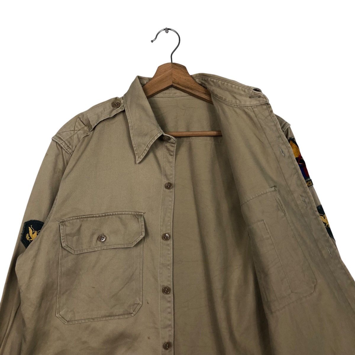 Japanese Brand × Vintage 📌Vintage Military Shirt Jacket Patches Worker Air Force Size US M / EU 48-50 / 2 - 13 Thumbnail