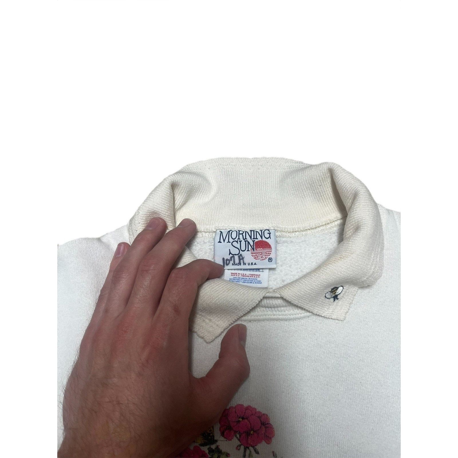 Jerzees Vintage Morning Sun Sweatshirt Birds Flowers Garden USA Made Size L / US 10 / IT 46 - 5 Thumbnail