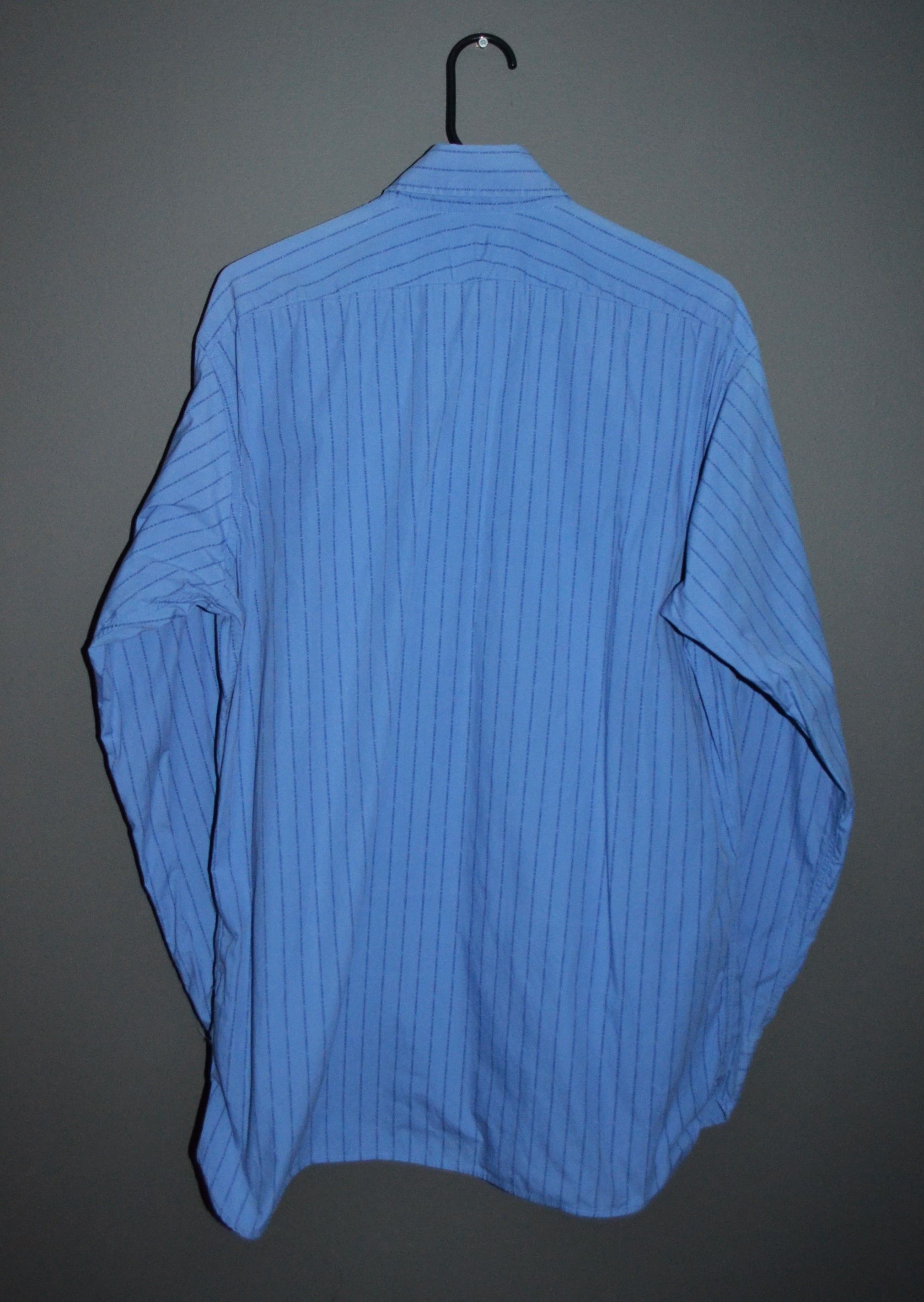 Burberry Burberry Vintage UK Spellout Monogram Blue Shirt 17 43 L-XL Size US L / EU 52-54 / 3 - 10 Thumbnail
