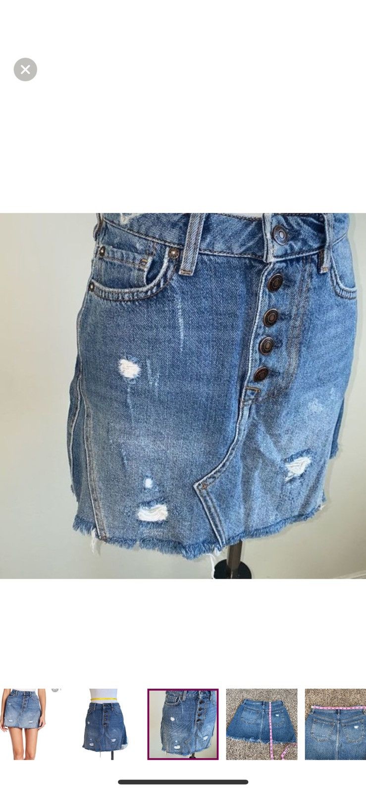 Free People Free people we the free denim a line mini skirt size 25 Size 25" / US 0 / IT 36 - 4 Thumbnail