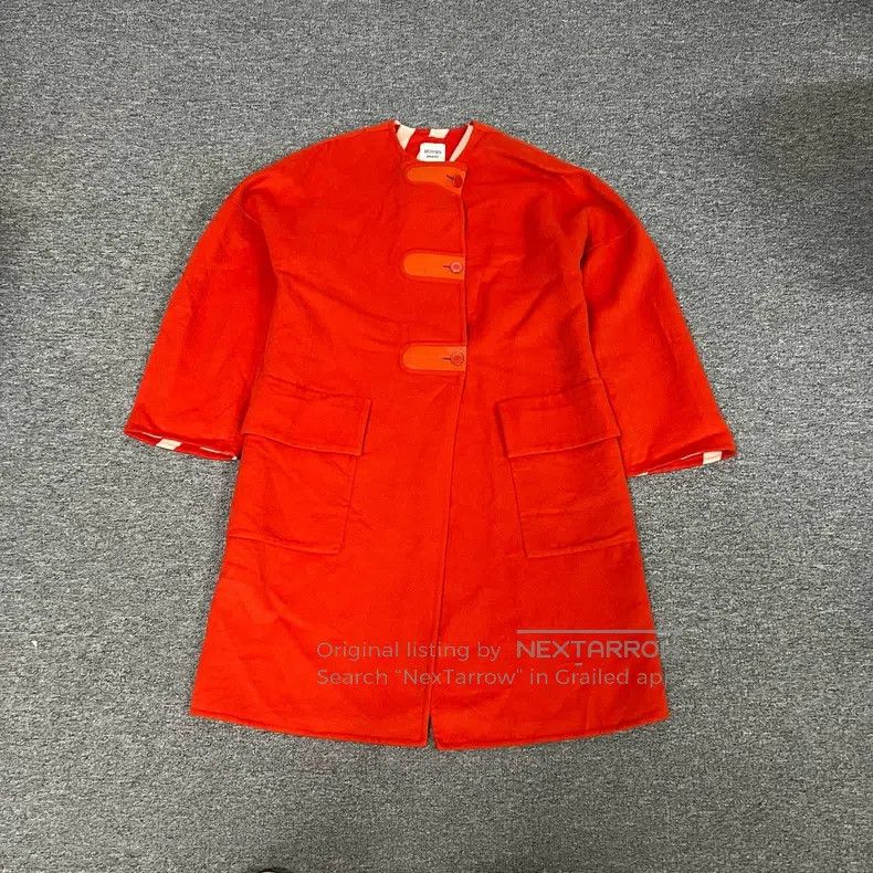 Hermes Hermes Orange Cashmere Coat Size XXS / US 00 / IT 34 - 1 Thumbnail