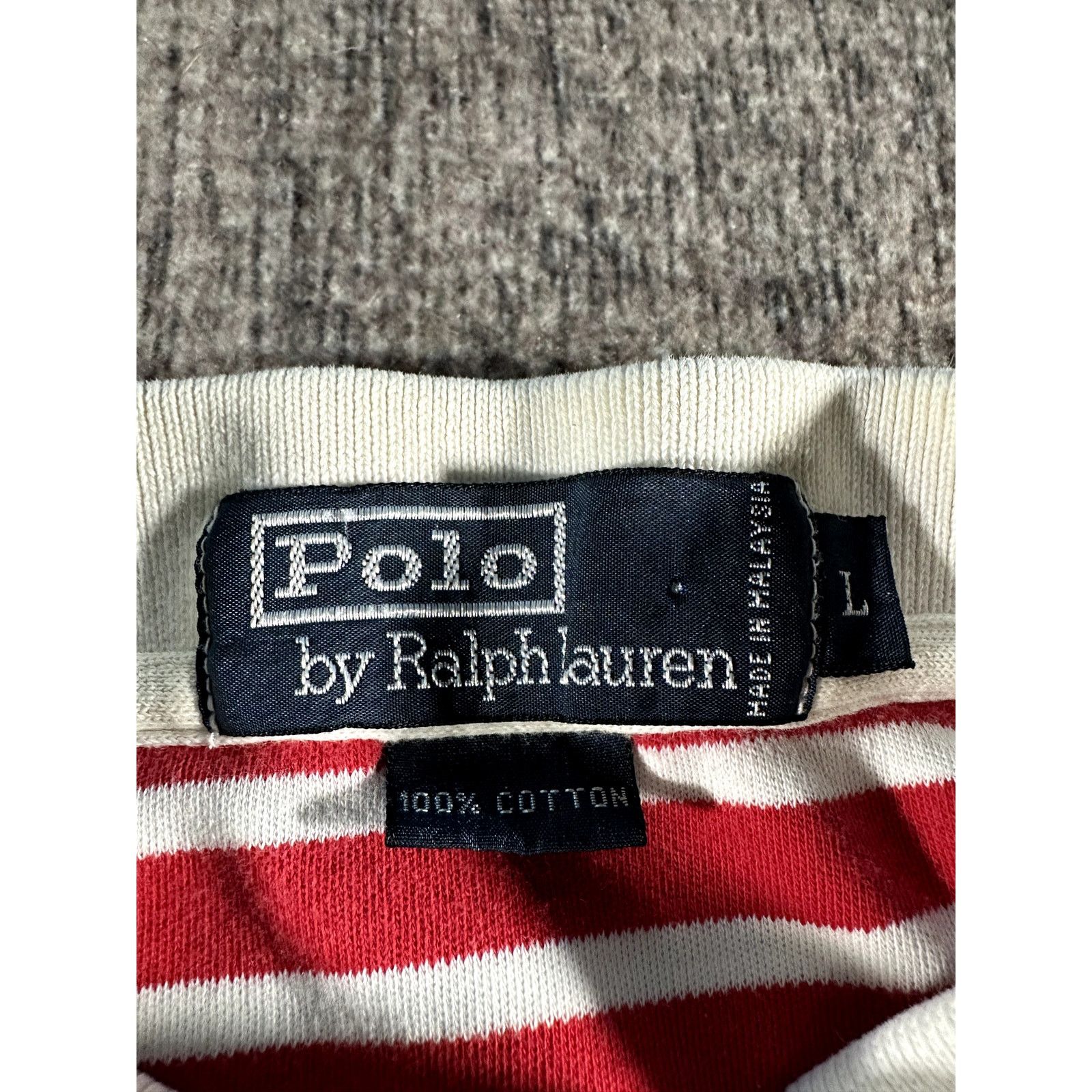 Polo Ralph Lauren Polo Ralph Lauren Red White Blue Striped Crest Polo Shirt Size US L / EU 52-54 / 3 - 7 Thumbnail