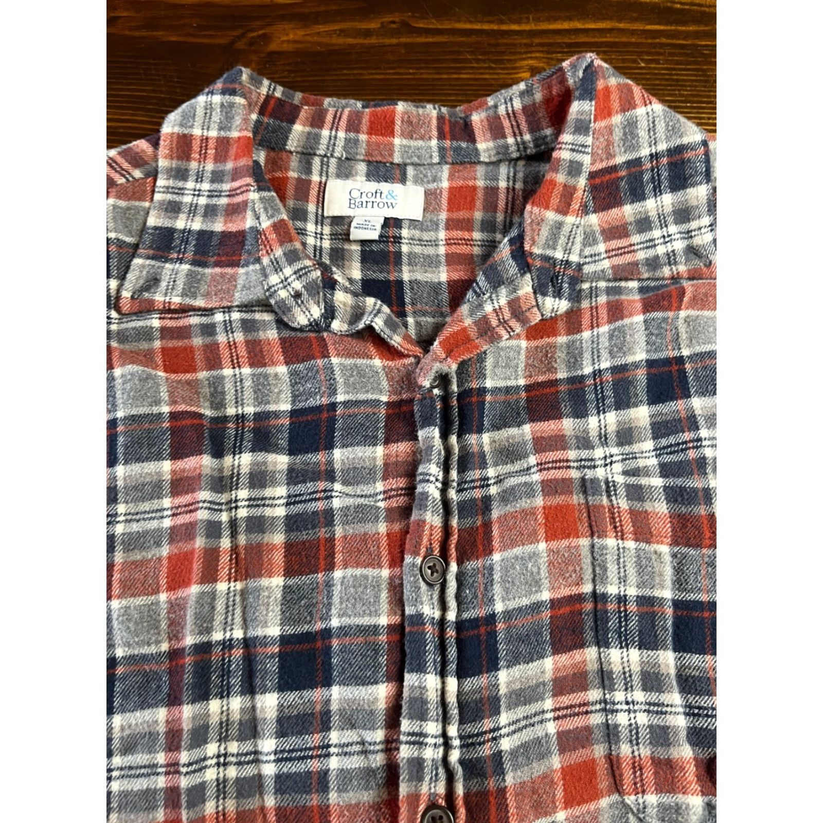 Croft & Barrow Croft & Barrow Shirt Mens XL Blue Plaid Flannel Button Up Casual Size US XL / EU 56 / 4 - 3 Thumbnail
