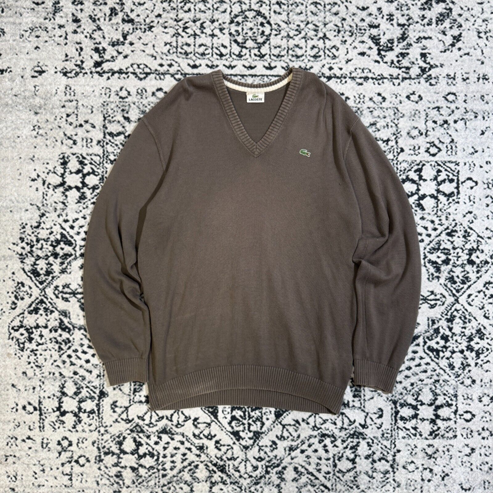 Lacoste × Vintage Vintage Lacoste Unisex Gray Cotton Sweater Size L Y2K 90s Size US L / EU 52-54 / 3 - 1 Thumbnail