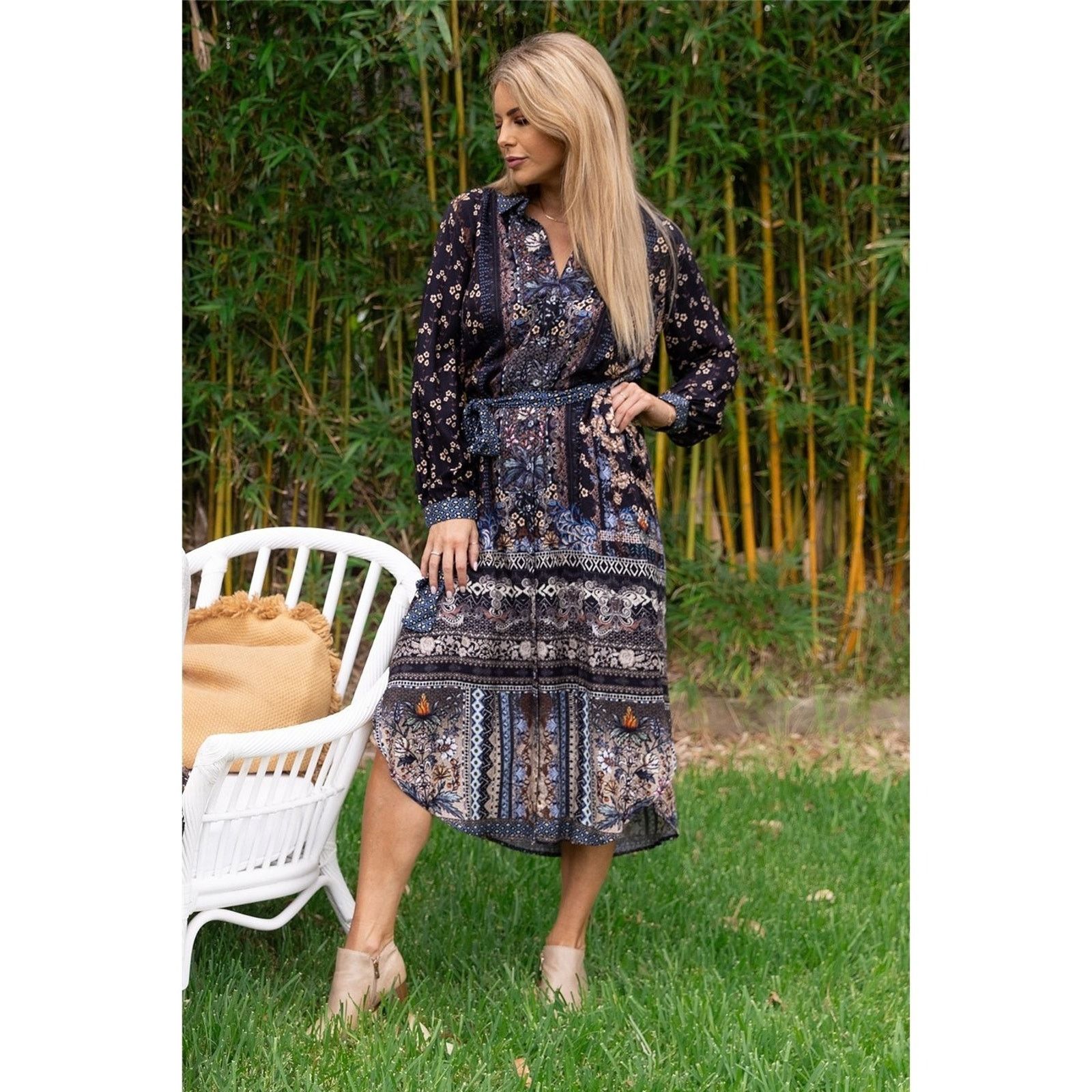 Other Cienna Women's Billie Buttoned Twill Maxi Dress Small Size S / US 4 / IT 40 - 1 Thumbnail