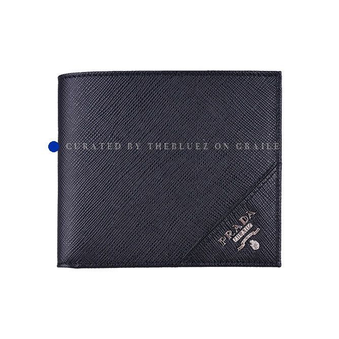 Prada Black Textured Bi-Fold Wallet Size ONE SIZE - 1 Thumbnail