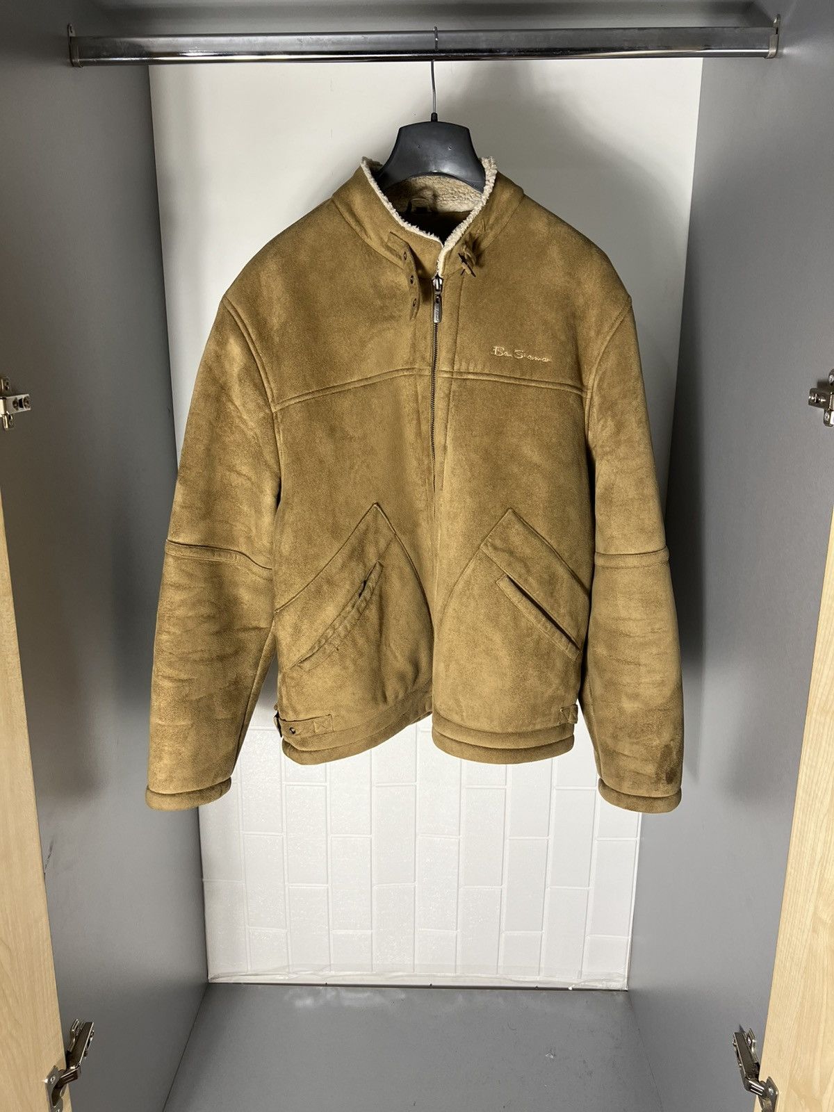 Vintage VERY RARE BEN SHERMAN ALASKA COAT LEATHER JAKCET MILITARY Size US L / EU 52-54 / 3 - 1 Thumbnail