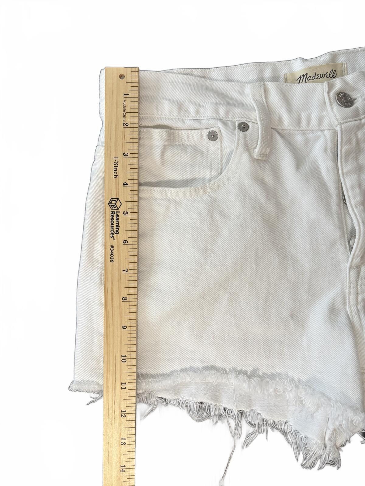 Madewell White Denim Cutoff Shorts with Frayed Hem 25 Size 30" / US 8 / IT 44 - 8 Thumbnail