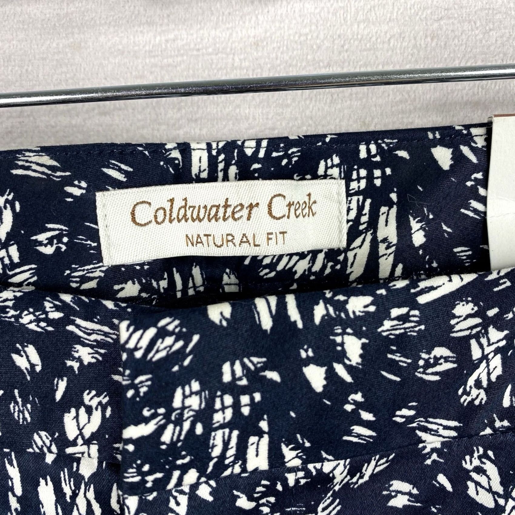 Coldwater Creek Coldwater Creek Pants Women's 14 Blue White Printed Cropped Wide-Leg NWT Size 36" / US 14 / IT 50 - 3 Thumbnail