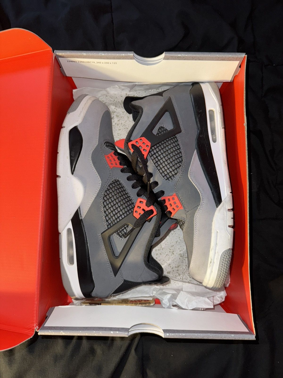 Jordan Brand × Nike Air Jordan 4 Retro Infrared Size US 10.5 / EU 43-44 - 3 Thumbnail